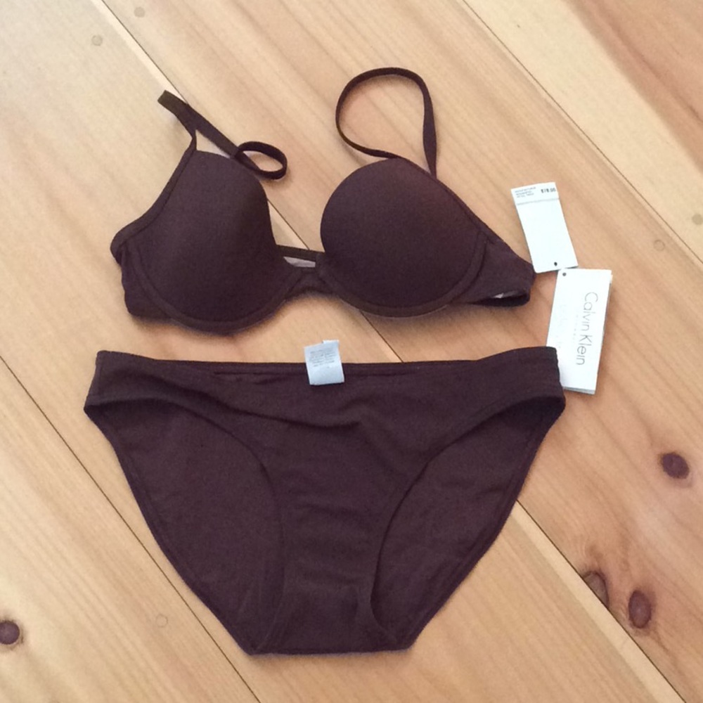 Calvin Klein Chocolate brown bathing suit 2 pc